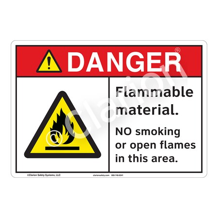 ANSI/ISO Compliant Danger Flammable Safety Signs Indoor/Outdoor Flexible Polyester (ZA) 14 X 10